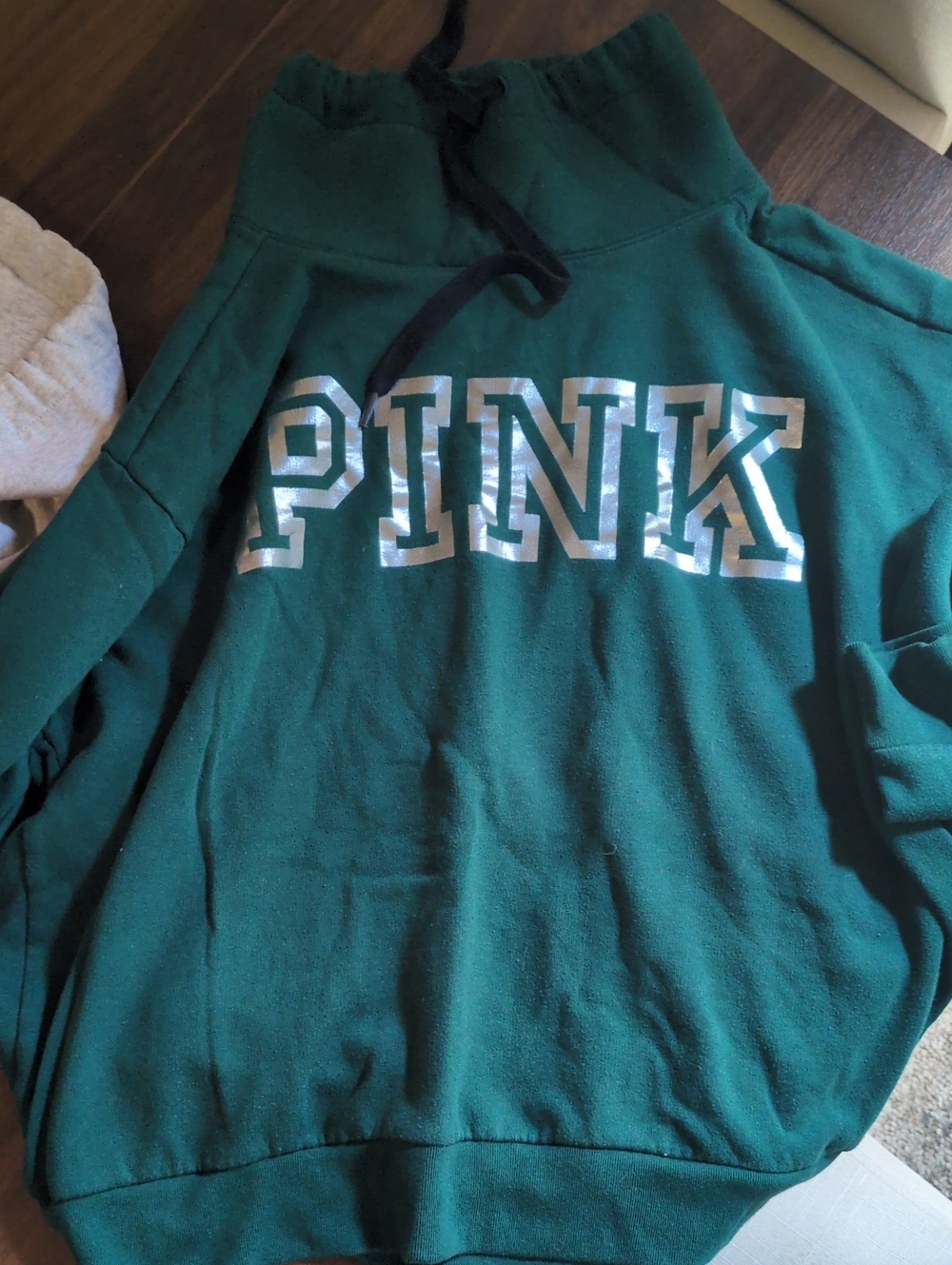PINK Victoria's Secret Forest Green Logo Sweatshirt